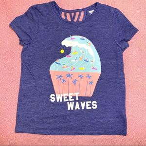 Old Navy summer tee girls‎ Large 10-12 waves surfers